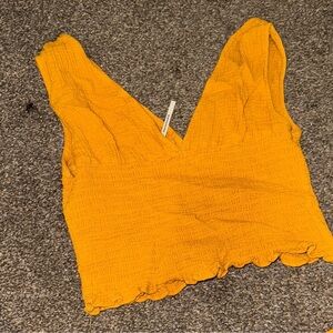 *DONATED* Anthropologie Mustard Yellow Crop Top